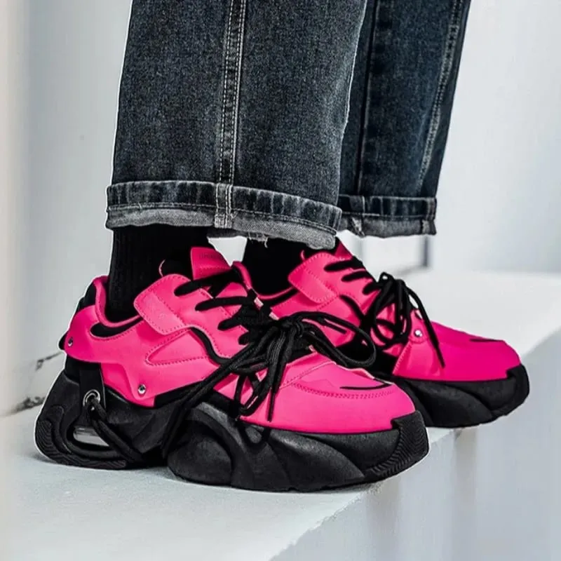 2026 New Casual Men Sneakers Fashion Comfort Leather Shoes for Men Designer High-end Rotating Button Men Shoes Zapatillas Hombre