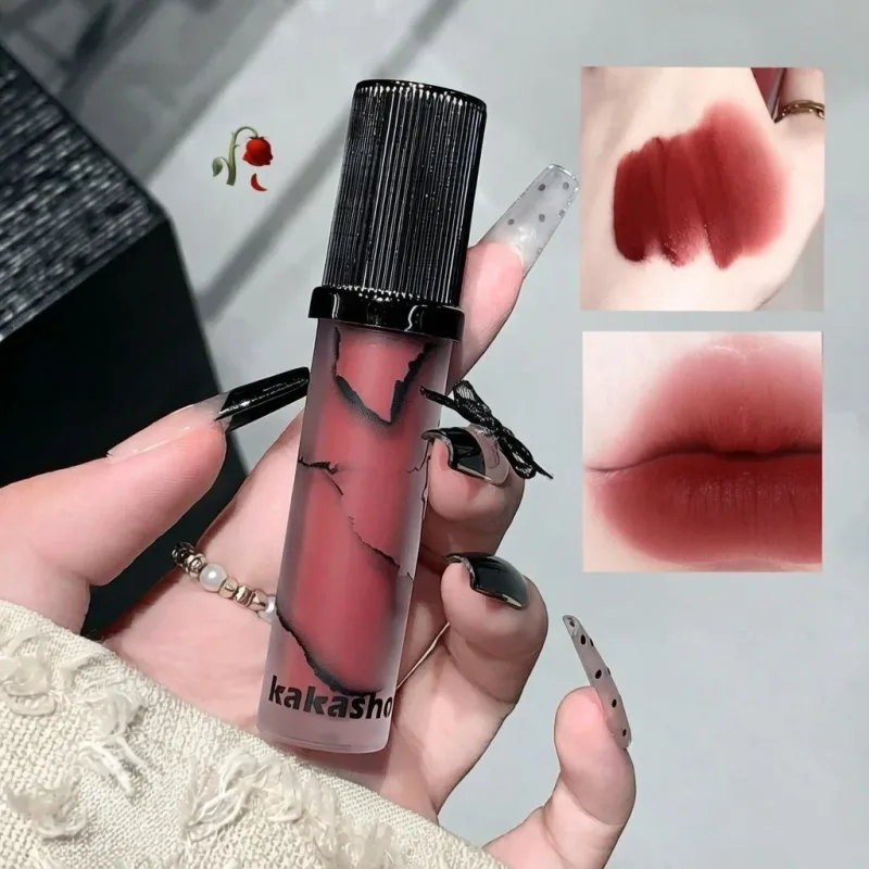 Marble Matte Lip Mud Velvet Soft Fog Lip Tint Lâu trôi Không dính Cup Lip Mỹ phẩm