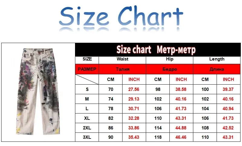 Y2K American New Mens Denim Pants Streetwear Hip Hop Tie Dye Jeans Fashion Harajuku Man Motorcycle Jeans Techwear Pantalon Homme — image 9