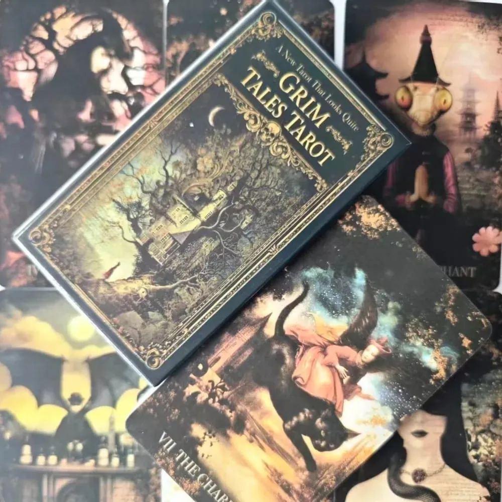 Колода Таро Grim Tales - 10,3*6 см, 78 карт RWS, готические сказочные карты для теневой работы, иллюстрированная темная фантазия — image 3