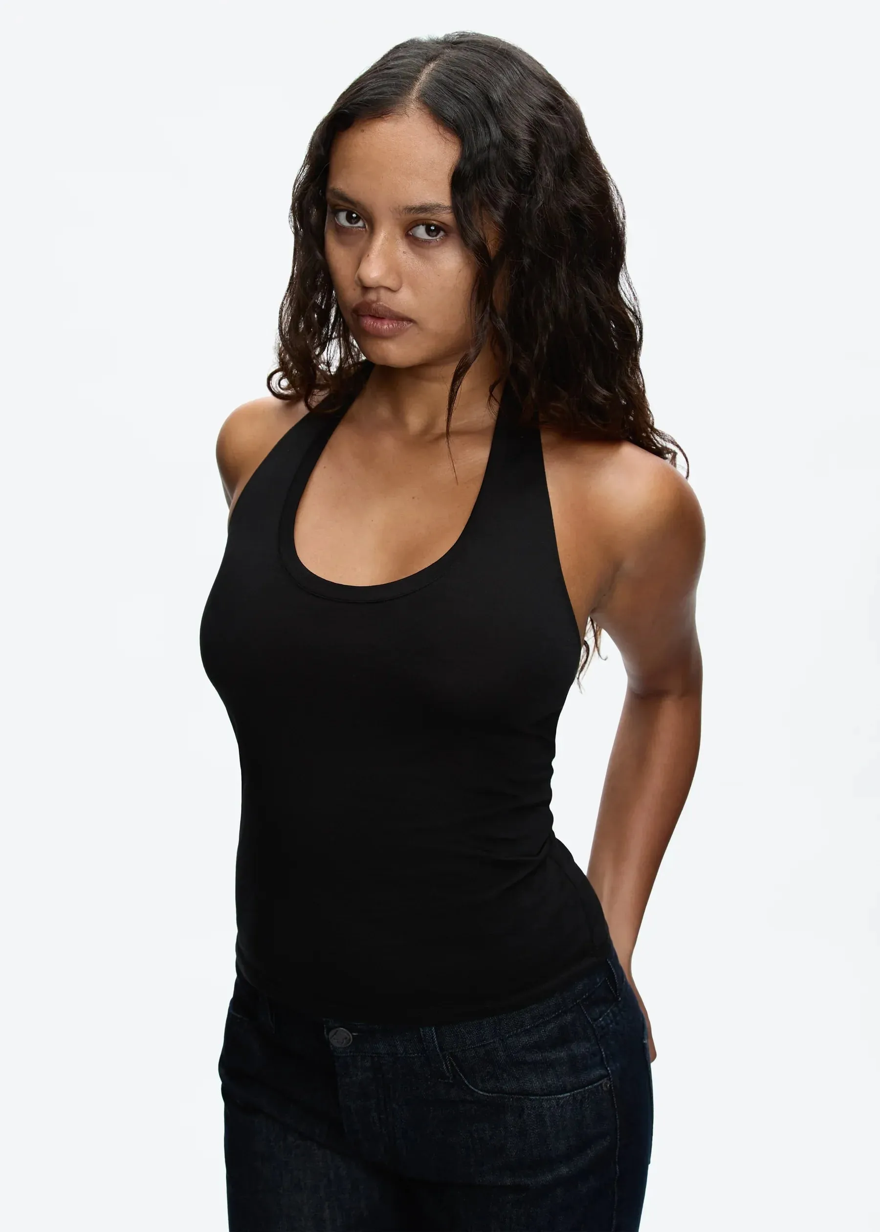 Tank Halter Neck Camisole High Elasticity Slim Fit Backless Top U-Neck Halter Backless Slim Fit Camisole Versatile Outerwear Base Shirt Spicy Girl Style Sleeveless Top — image 6