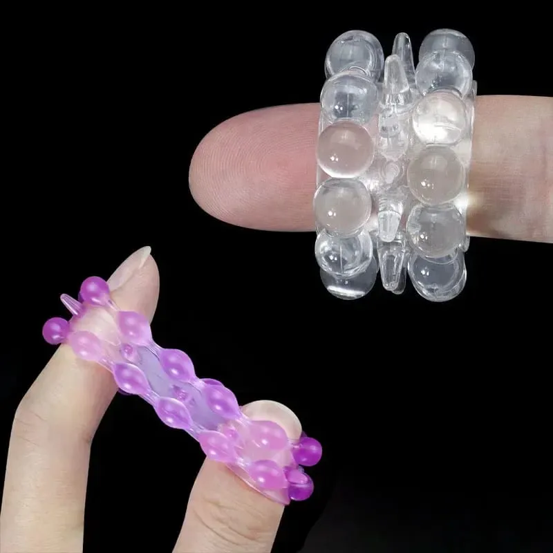 3pcs Stretchy Stay Hard Beaded Cock Ring Delay Ejaculation Trainer Scrotal Binding Ball Stretcher Silicone Cockring Men Sex Toys