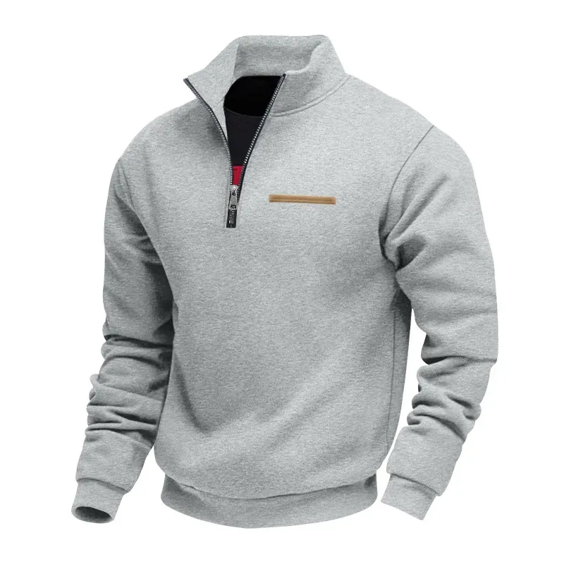 Men's Thick Fleece Stand Collar Sweatshirt Autumn Winter Color Block Striped Warm Outdoor Casual Daily Jacket Outerwear Cozy — image 5