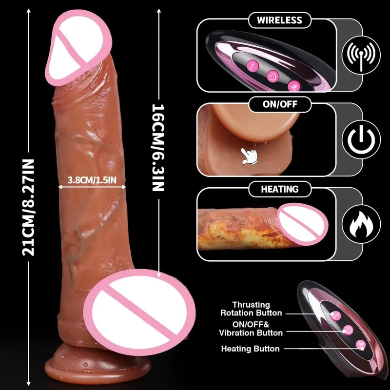 Pênis grande pênis vibrador realista vibrador telescópico feminino masturbador anal plug para mulheres empurrando brinquedos sexuais adultos masculino sex shop — image 11