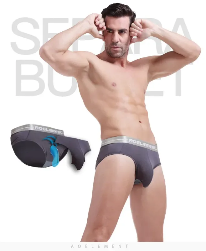 1pc Modal capsule lift U convex men's underwear bullet separate ice silk capsule pouch briefs — image 15