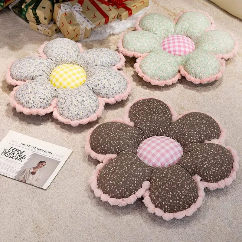 50cm Floral Cushion Girls Princess Favors Flowers Soft Stuffed Plush Chair Seat Mats Car Warm Cushion Sofa Pillow For Home Decor — image 3
