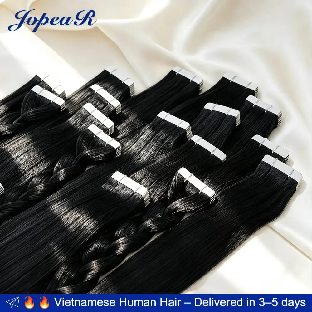 16-24 Inch 16A Tape In Hair Extensions Invisible Seamless Real Human Hair Brazilian Natural Black Remy Straight Hair 100% Human Hair For Women