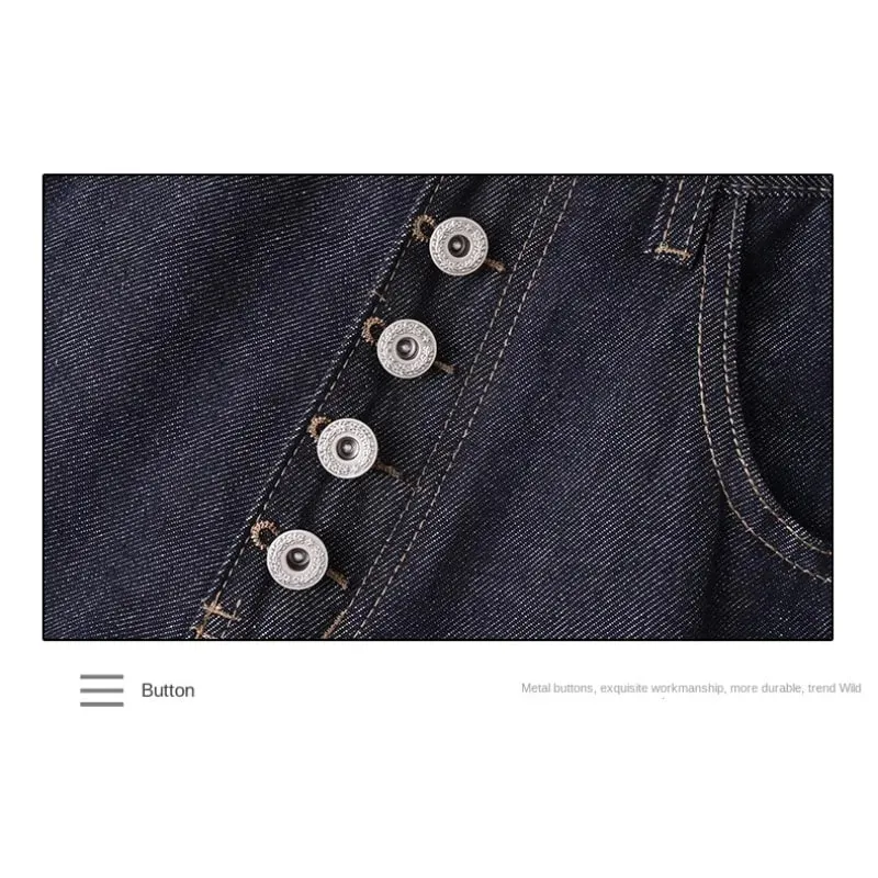 New Y2K Man Pants Vintage Denim Five Button Rivet Reinforced Wash Straight Bootcut Men's Jeans Casual Streetwear — image 6