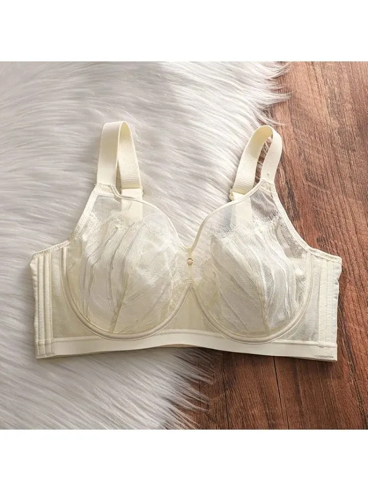 Wireless Push Up Bra for Large Bust Adjustable Comfort Fit Lace Bralette Prevent Sagging & Enhance Shape Seamless Design — image 4