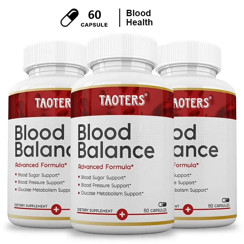 Natural Blood Balance Capsules - Vitamin C B6 12 Hawthorn Heart & Blood Sugar Balance Circulation Support Promotes Metabolism