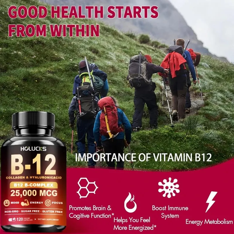 Vitamin B12 Complex Supplement Benefit Brain & Heart Function Support Memory Learning Metabolism Helps Boost Natural Energy