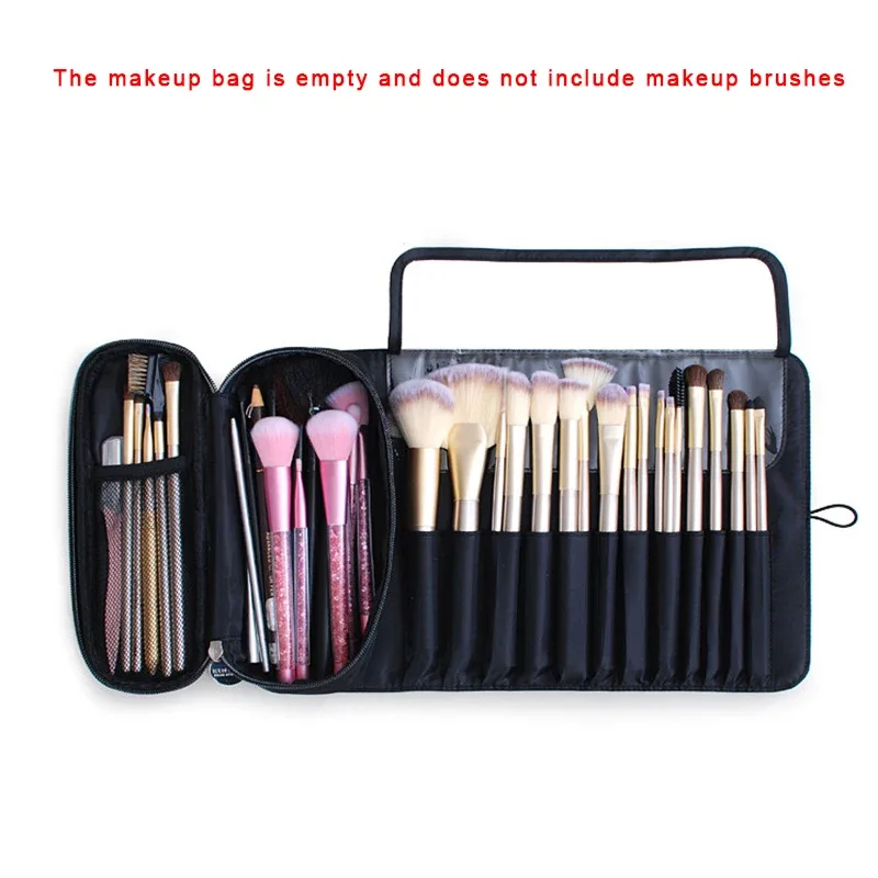Sac de maquillage pour femmes, sac à pinceaux cosmétiques, organisateur de voyage, pinceaux de maquillage, outils pliables, sacs à roulettes, étui de maquillage en Nylon imperméable