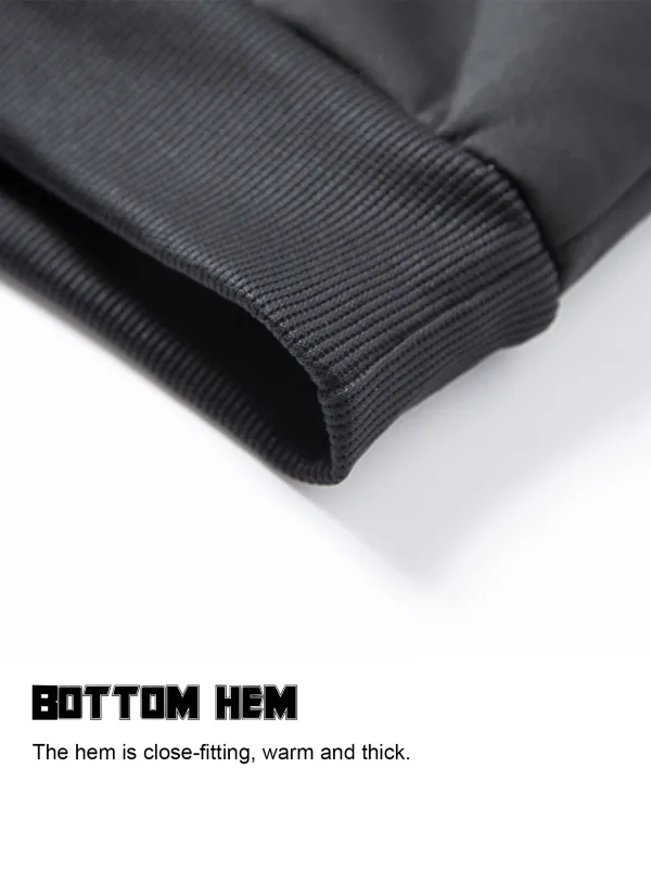 Sweat à capuche en laine d'agneau pour homme et femme, épais, chaud, coupe-vent, imprimé, pull ample, noir, hiver