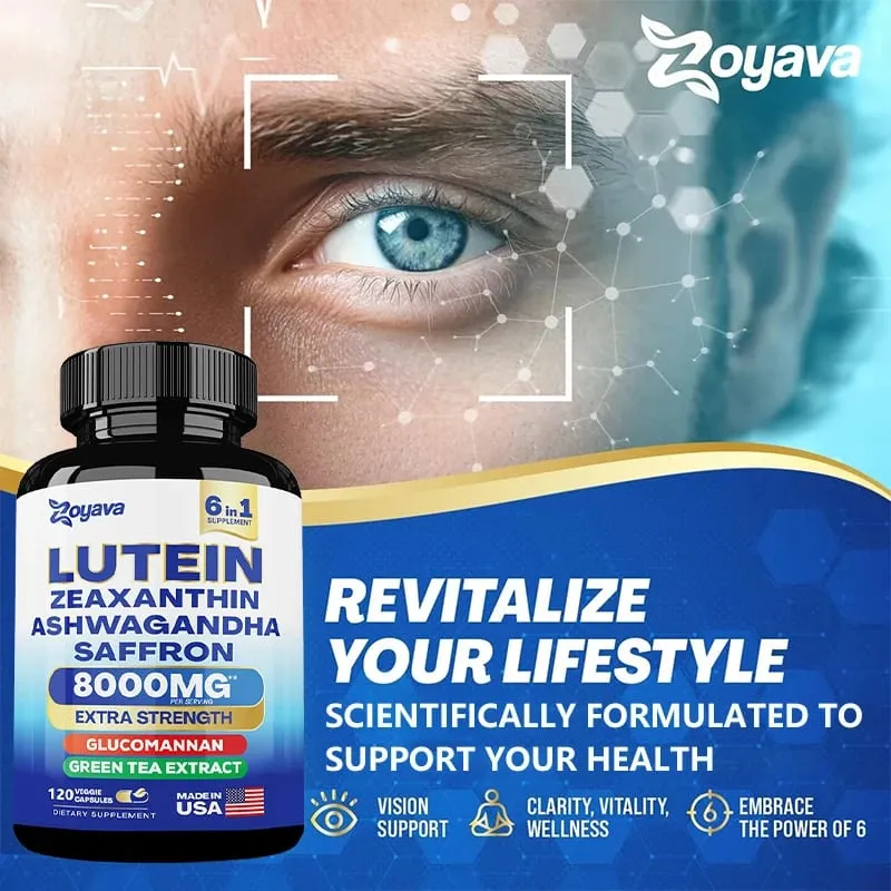 Suplement luteiny i zeaksantyny 8000 Mg Witaminy do oczu z szafranem dla dorosłych Suplement zdrowia oczu wspomaga wzrok