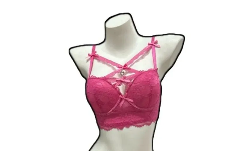 Sexy Women Lace Lingerie Set Heart Pendant Decor Magic Push‑Up Bust Boost Soft Comfort Bra Panty Set S‑XL 32‑38AB — image 4