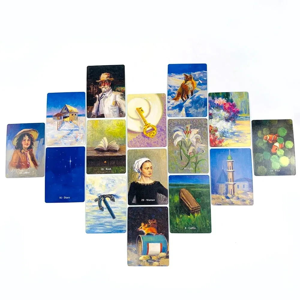 New Oracle Deck A 38 Oil Painting Style Cards Vibrant Illustrations Perfect For Divination Spiritual Practices & Gift Giving — image 5