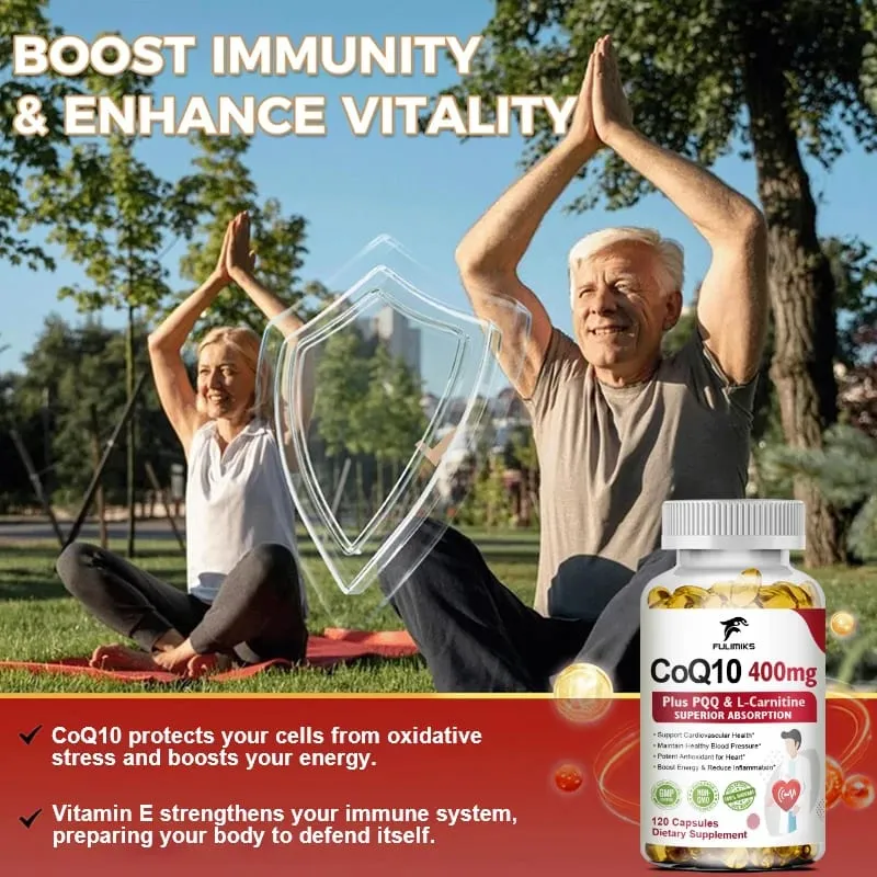 Acquista 2 Ricevi 2 gratis! Capsule di CoQ10 Ubichinolo da 400 mg Assorbimento superiore per la salute del cuore Energia cellulare e difesa antiossidante — image 6