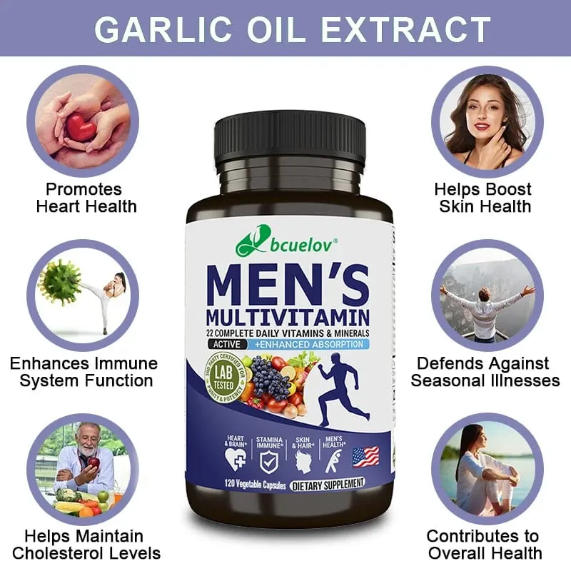 Men’s Multivitamin & Mineral Capsules High Absorption Antioxidant Supplement for Energy Immune Bone Skin & Overall Wellness — image 3