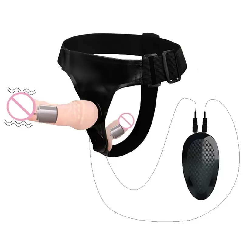 Vibrating Double Penetration Strap On Dildo Harness Adjustable Belt Dual Ended Anal Plug Sex Toy for Couples Remote Control A — image 13