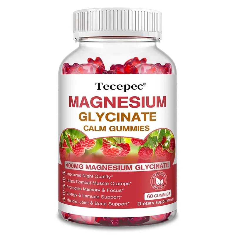 Magnesiumglycinat-Gummis – Nahrungsergänzungsmittel für Erwachsene, die zur Entspannung beitragen, die Herzgesundheit fördern und die Gesundheit von Knochenmark und Gelenken unterstützen