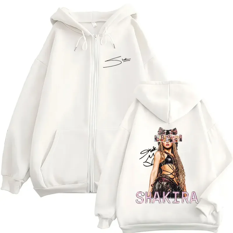 Shakira LMYNL Las Mujeres Ya No Lloran Tour Merch Zipper Hoodies Men's Women Casual Long Sleeve Zip Up Sweatshirts Jackets Coat — image 9