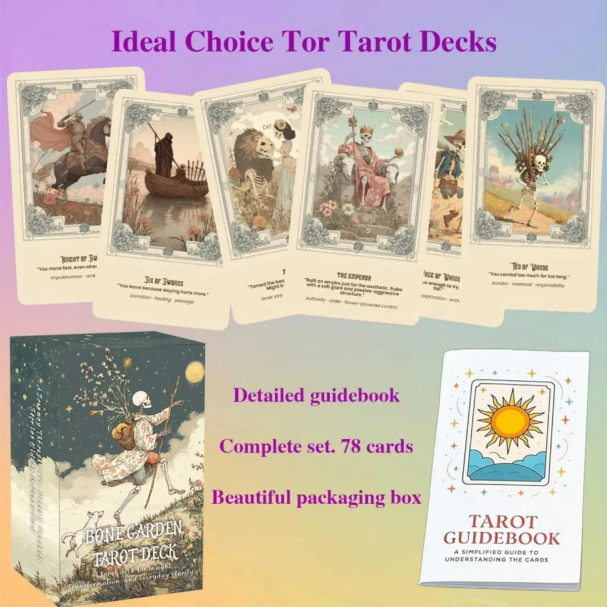 78 Tarot Cards 13x8 Cm Bone Garden Tarot Deck Vintage Plant Beauty Quiet Storytelling Includes Paper Manual Card Game