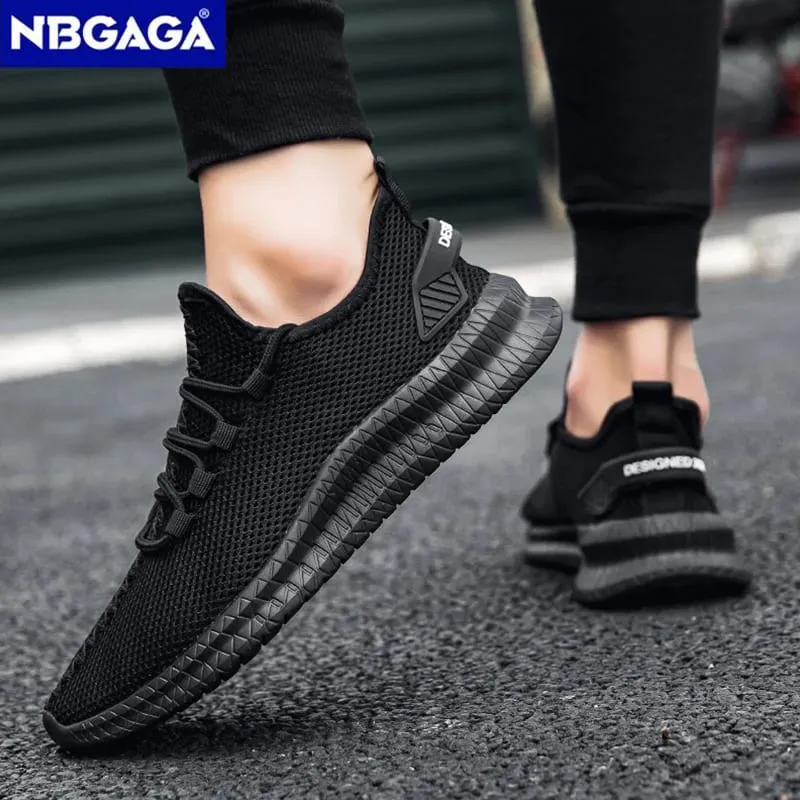 Lightweight Men's Black Sneaker Casual Sport Running Lace-up Outdoor Man Breathable Mesh Walking Shoes — image 3