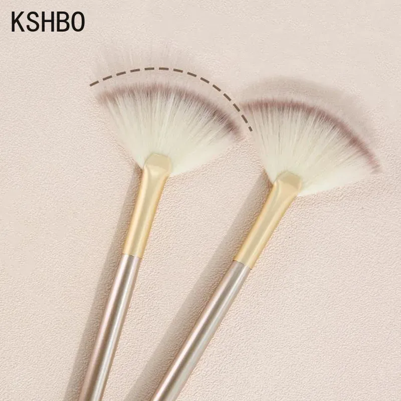 Pincéis faciais em leque, 5 peças, pincel macio de maquiagem, ferramentas aplicadoras de cosméticos, cabo de madeira e fibra macia para máscara de casca — image 6