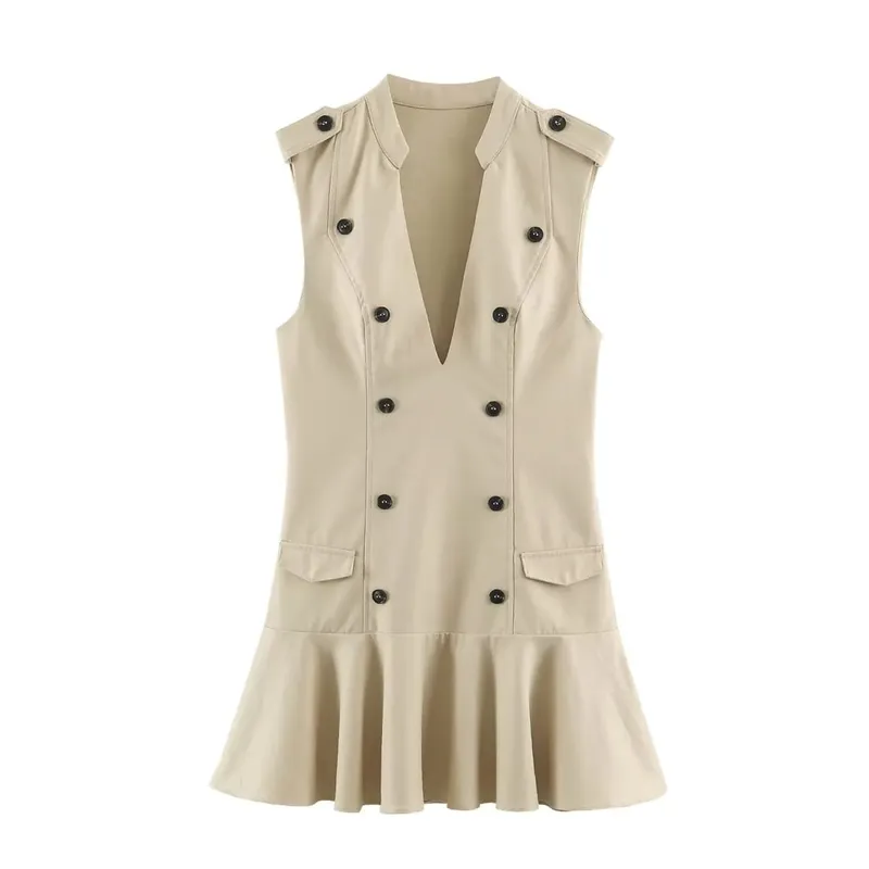 Chic Solid Fashion 2026 Women Mini Dress Autumn Holiday Zipper Ruffles Sleeveless Dresses Elegant Female Slim Vestidos — image 8