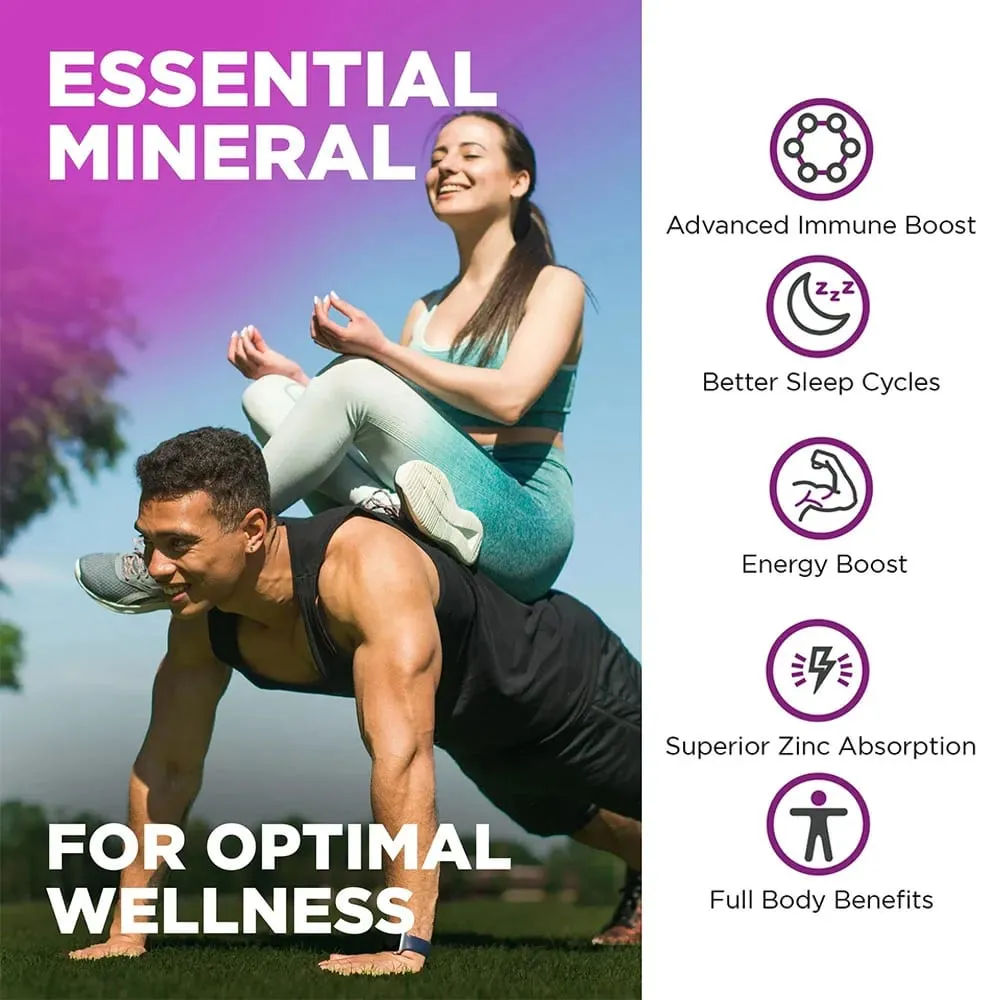 Zinc Picolinate 100Mg Capsules - Respiratory Immune Support Skin and Bone Health Highly Absorbed Supplement — image 2