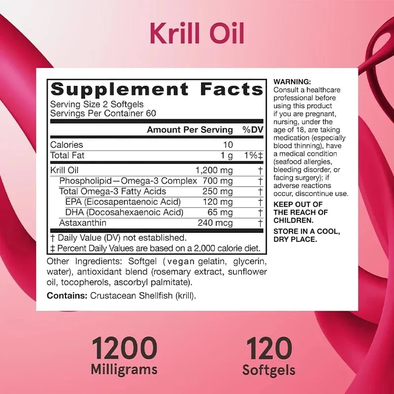 Krill Oil - Phospholipid Omega-3 Complex with Astaxanthin - Support Lipid Management Metabolism Brain & Heart Health - EPA DHA — image 6