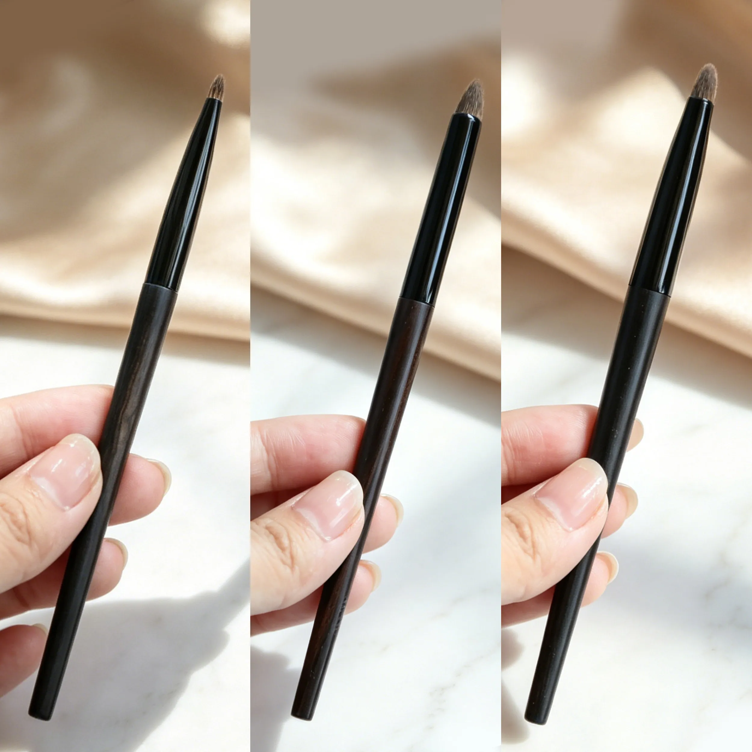 1PC Professional Handmade Make Up Brush Smoky Eye Shadow Smudge Brush Soft Weasel Lynx Hair Ebony Wood Handle Makeup Brushes