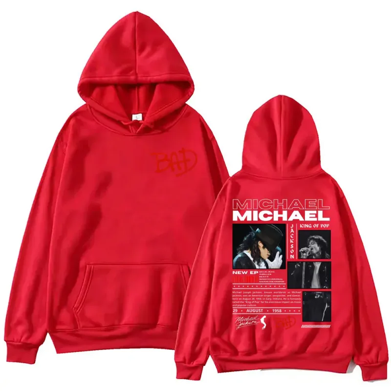 90's Rock Singer Michael Jackson Merch Hoodies Fashion Vintage Hooded Sweatshirts Men Women Casual Loose Pullovers Streetwear — image 9