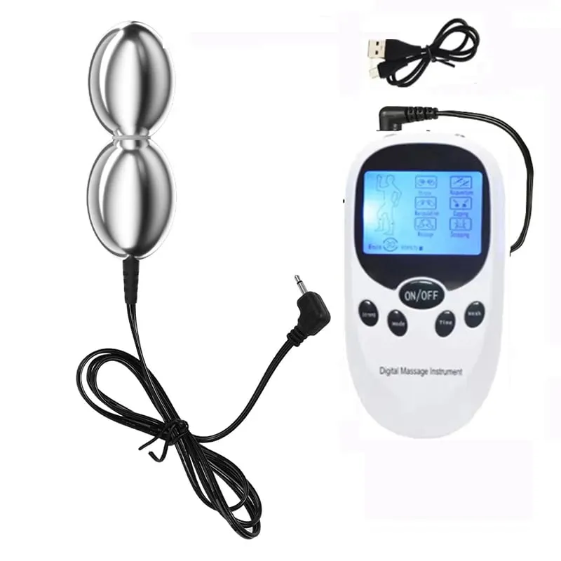 SM Electric Shock Double Balls Anal Butt Plug Prostate Massager E-stim Sex Toys For Men Gay Women Vagina Stimulation Ass Dilator — image 10
