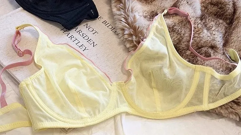 Minimizer Bra Plus Size Underwire French Style Triangle Cup Push Up Sexy Mesh Lingerie Set Support 32-40 MOYISU Sexy Bra Set BC — image 15