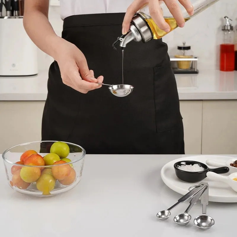 4Pcs Stainless Steel Measuring Spoons Set Tablespoon with Metric and UK Measurement Measure Spoon for Baking Liquid Solid Powder — image 3