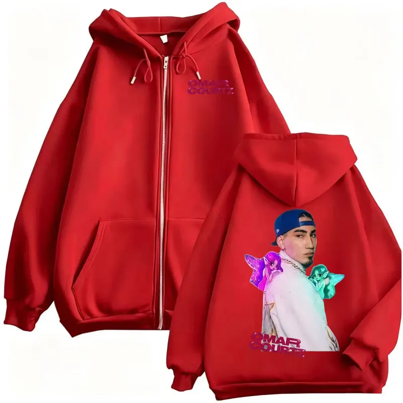 Omar Courtz Por Si Manana No Estoy Tour 2026 Zipper Hoodies Men Women Fashion Hip Hop Classic Jacket Sweatshirt Coats Streetwear — image 9