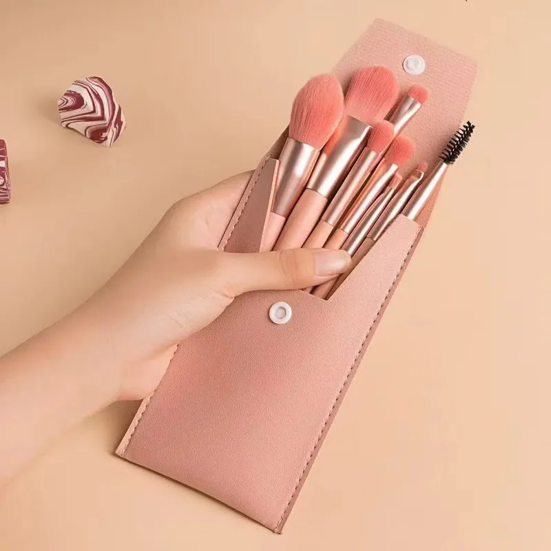 Mini 8pcs Macaron Makeup Brushes Soft Fluffy Travel Cosmetic Kit For Face Eyes Blending Blush Foundation — image 5