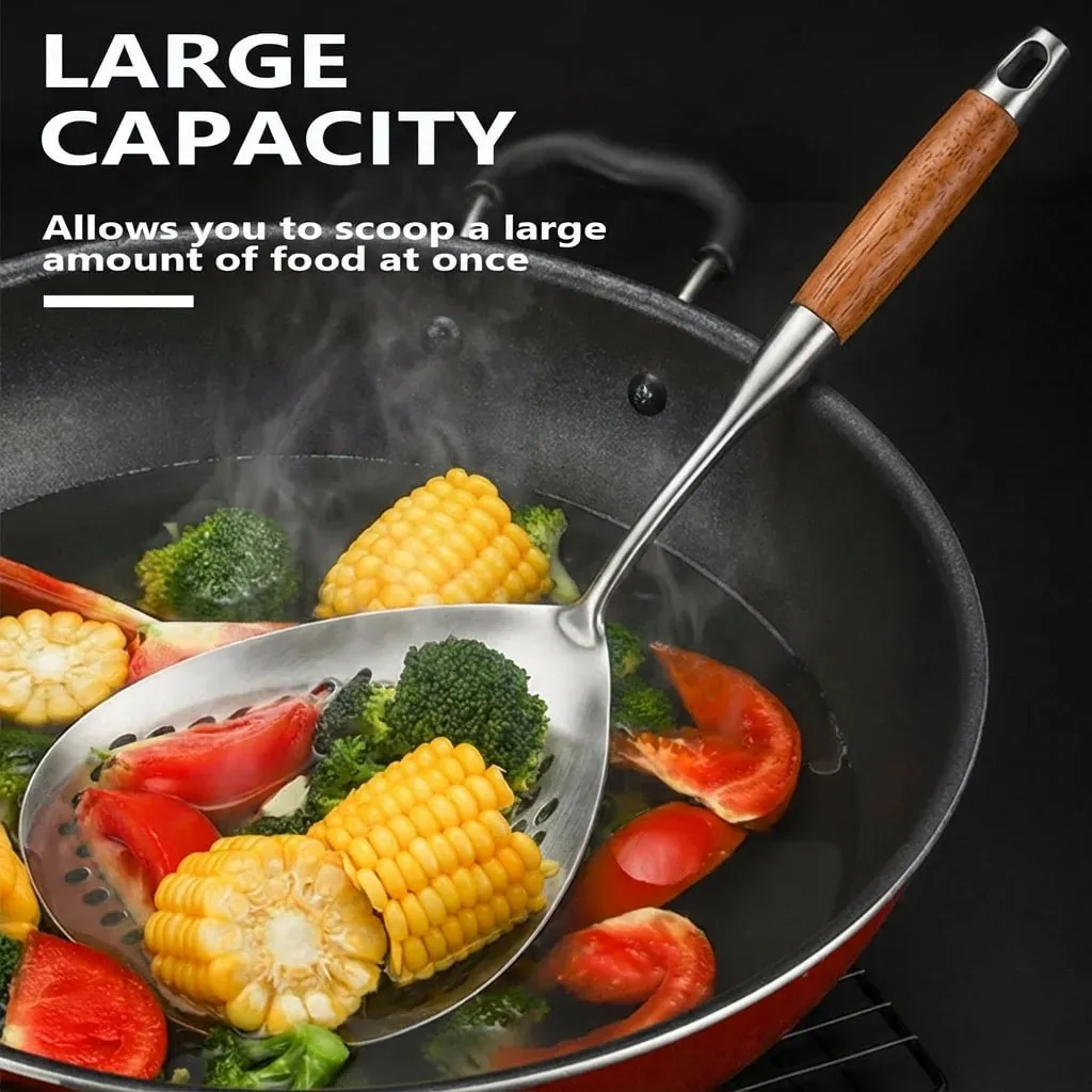 1Pc Heavy-Duty Stainless Steel Ladle Skimmer - High-Temp Resistant Fine Mesh Ergonomic Handle for Frying Hot Pot Kitchen Utensil — image 3