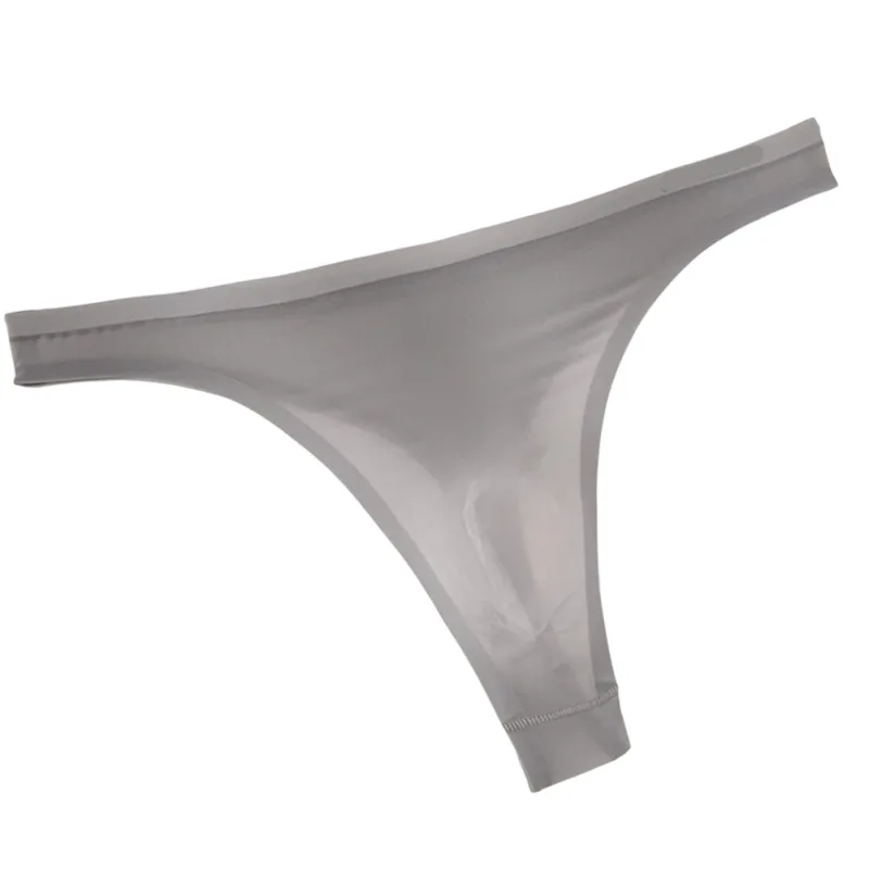 Men's Ultra-thin Ice Silk G-string 3D Bulge Pouch Thong See Through Underwear Low Rise Men Bikini Briefs U Pouch Lingerie — image 15