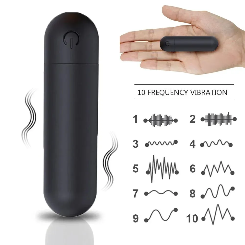 Vibrador bala para ponto g, estimulador de clitóris e mamilo, 10 modos de vibração, portátil, mini massageador anal vaginal, brinquedos sexuais adultos para mulheres