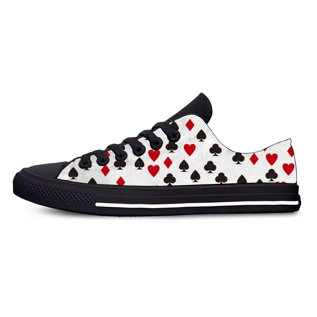 Summer Playing Card Poker Novelty Cool Funny Fashion Casual Shoes Low Top Lightweight Board Shoes Breathable Men Women Sneakers