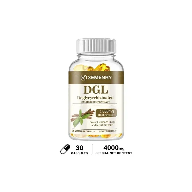 DGL Licorice Capsules 4000mg - Promotes Healthy Digestion Enhances Appetite Replenishes Energy and Accelerates Absorption
