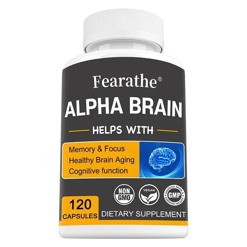 Suplemen Otak Alpha Brain Nootropics untuk Lelaki dan Wanita - Kejelasan Mental & Kognisi Memori dengan Kapsul Fokus Vitamin B6 — image 9