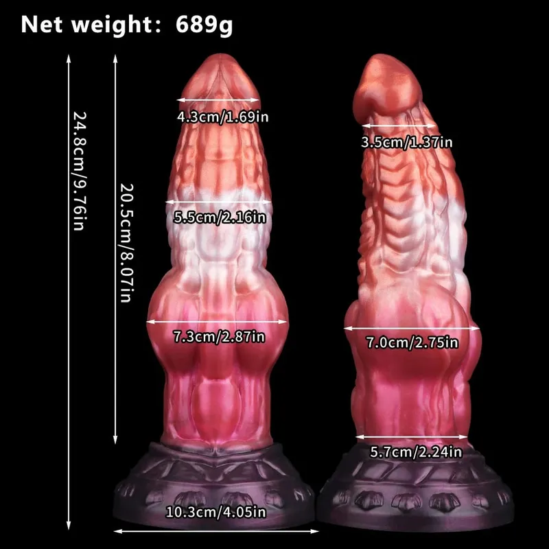 Double Layer Silicone Fantasy Dog Knot Dildo Blue Butt Plug with Sucker Anal Dilator Masturbate Sex toy for Adult 18+ — image 8