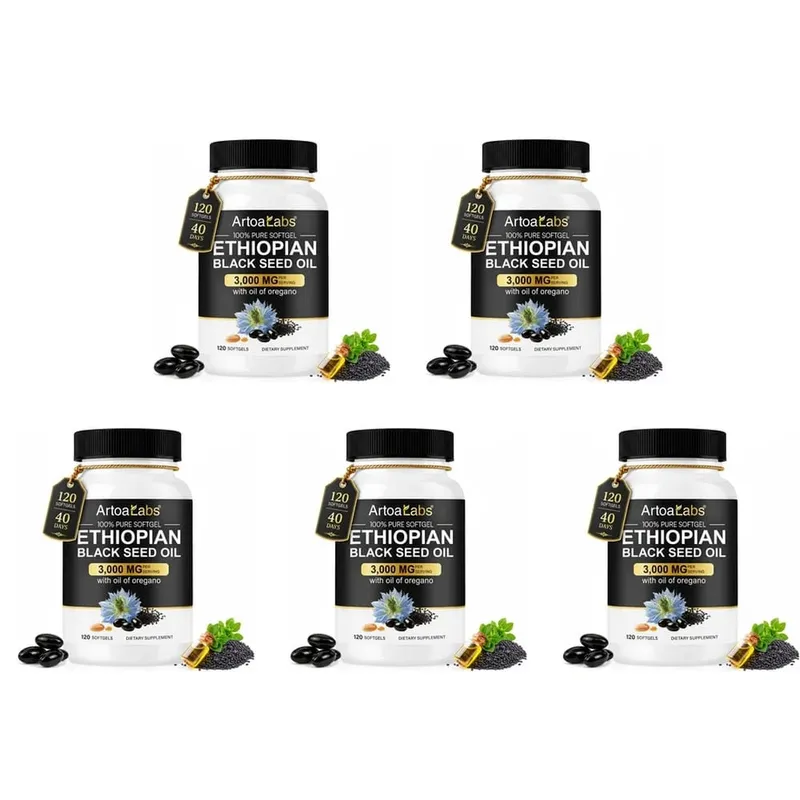 น้ำมันเมล็ดสีดำเอธิโอเปีย 3000mg Softgels พร้อมน้ำมันออริกาโน รองรับสุขภาพภูมิคุ้มกัน ทางเดินอาหาร BALANCE & Daily Vitality 120 นับ — image 11