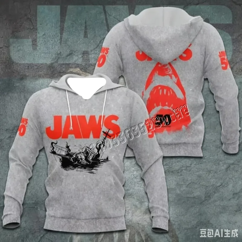 2026/27 Men Hoodies Jaws Horror Film Hoodie Men Women Fashion Hoodies Casual Hoodie Sweatshirt Shark Coat Sudadera Men Clothing — image 7
