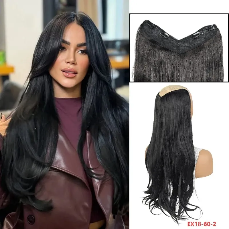 Easy Clip-In V-Wig Piece 20" or 24" Wavy Synthetic Hair Extension Adds Length & Fullness in Seconds — image 11