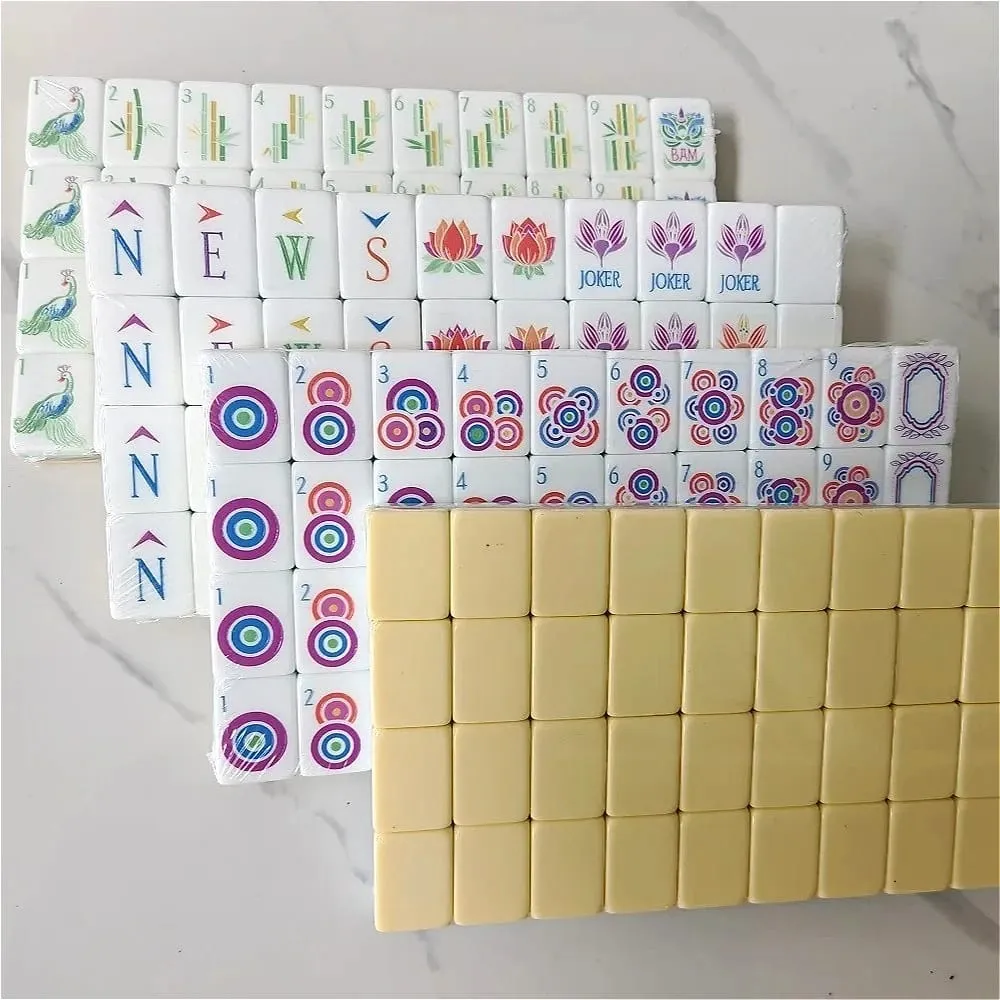 In Stock Hot American Mahjong Set 160 Tiles 4-Layer Acrylic Mah Jongg Sets Portable Travel Mahjong Game Tiles Adult Indoor Games — image 12