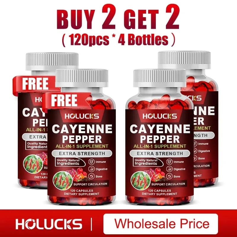Cayenne Pepper Capsules Supports Metabolism & Digestion Dietary Supplement Vegan Non-GMO